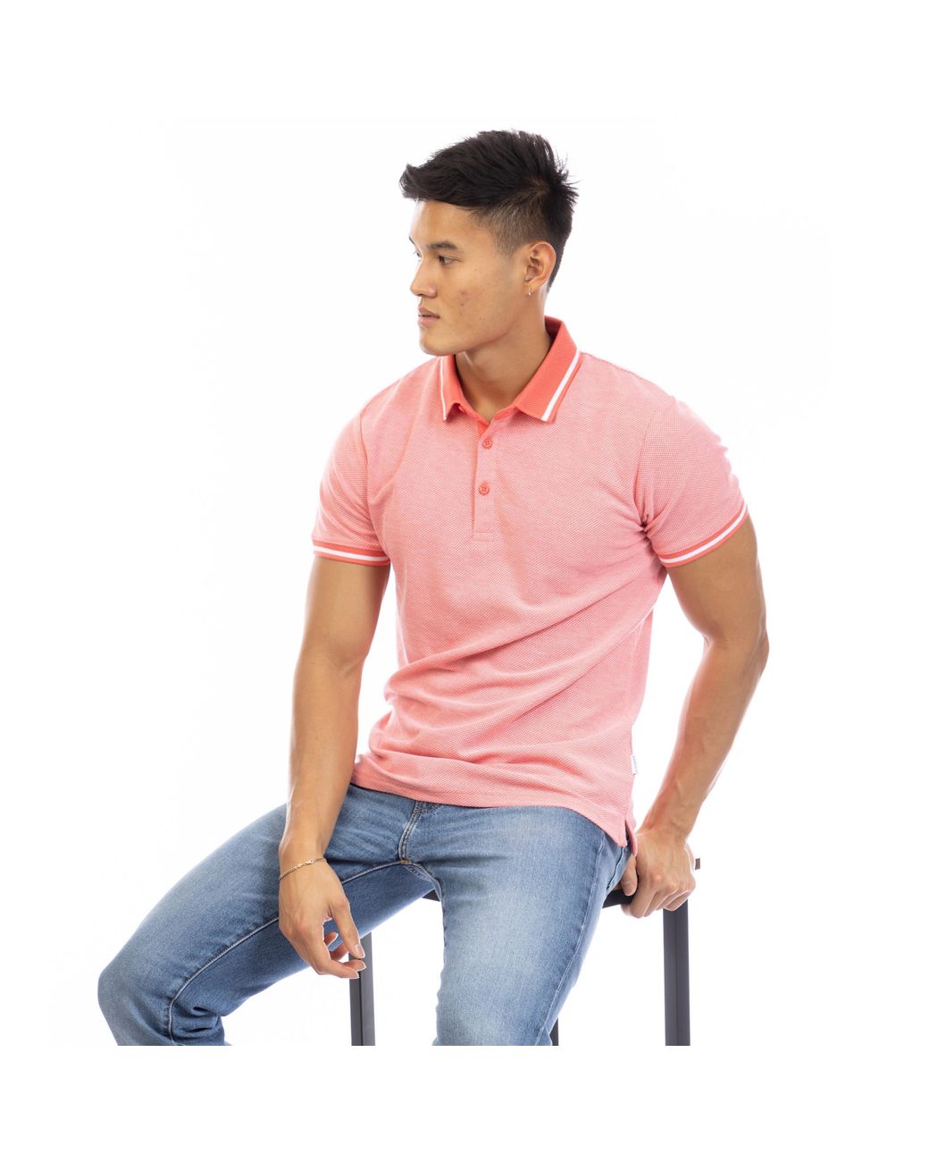 Peter Werth Red Arragon Short Sleeve Polo Shirt for men