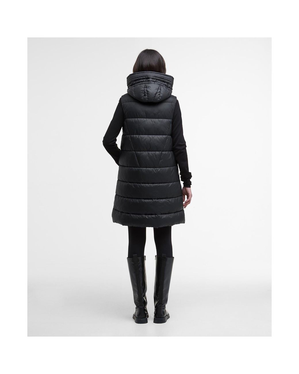 Barbour Black Cecilla Funnel Neck Full Zip Sleeveless Gilet