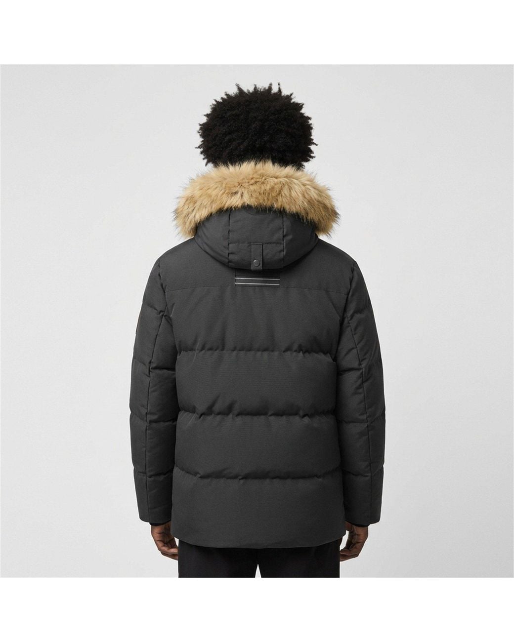 ARCTIC ARMY Black Muskox Waterproof Baffle Stitching Detachable Hood Parka for men