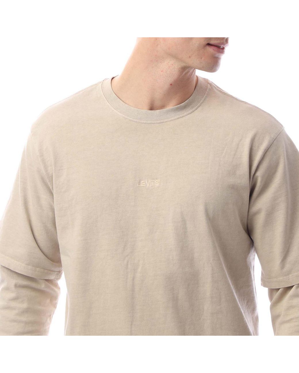 Levi's Natural Twofer Garment Dye Feather Long Sleeve T-Shirt for men