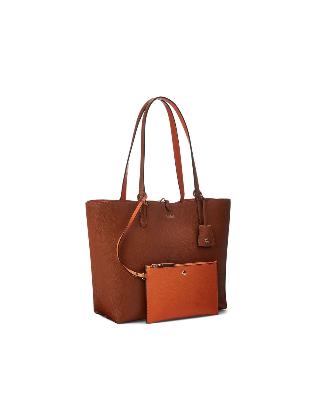Ralph Lauren Brown Reversible Leather Tote Bag