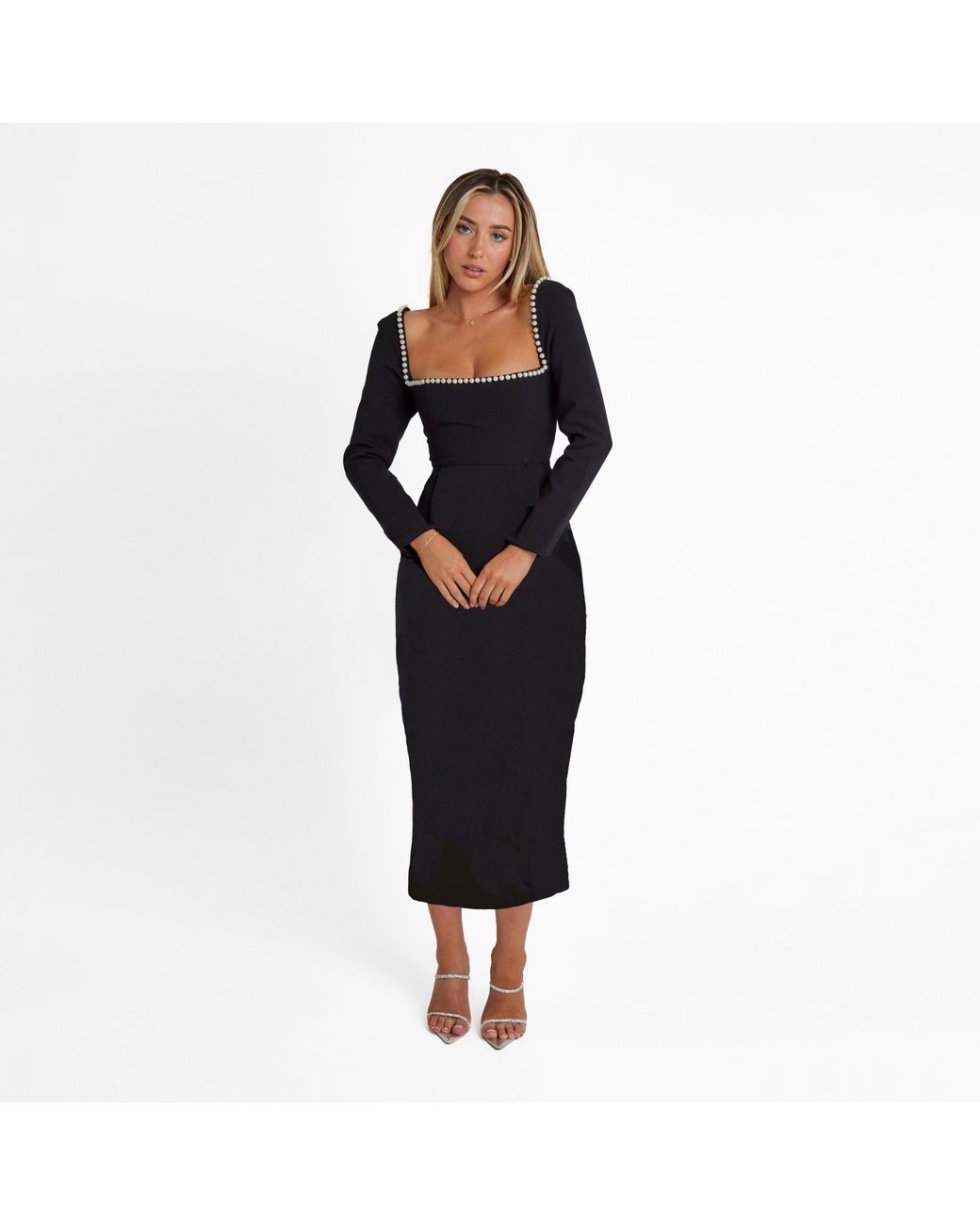 Odd Muse Black The Ultimate Muse Midi Pearl Dress
