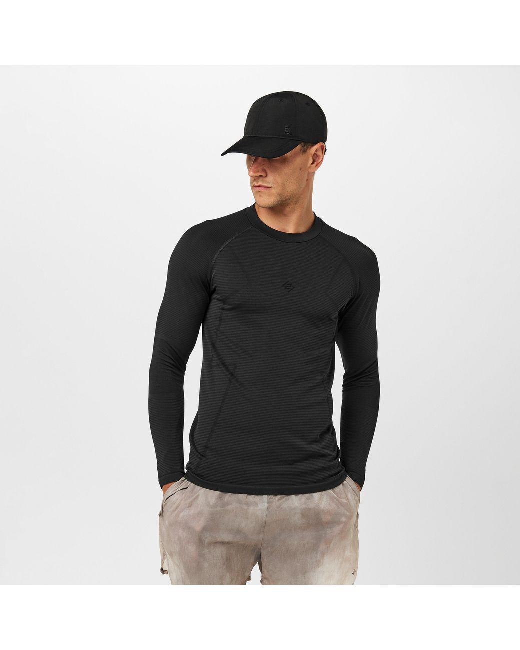 REPRESENT 247 Gray Long-Sleeve Performance T-Shirt for men