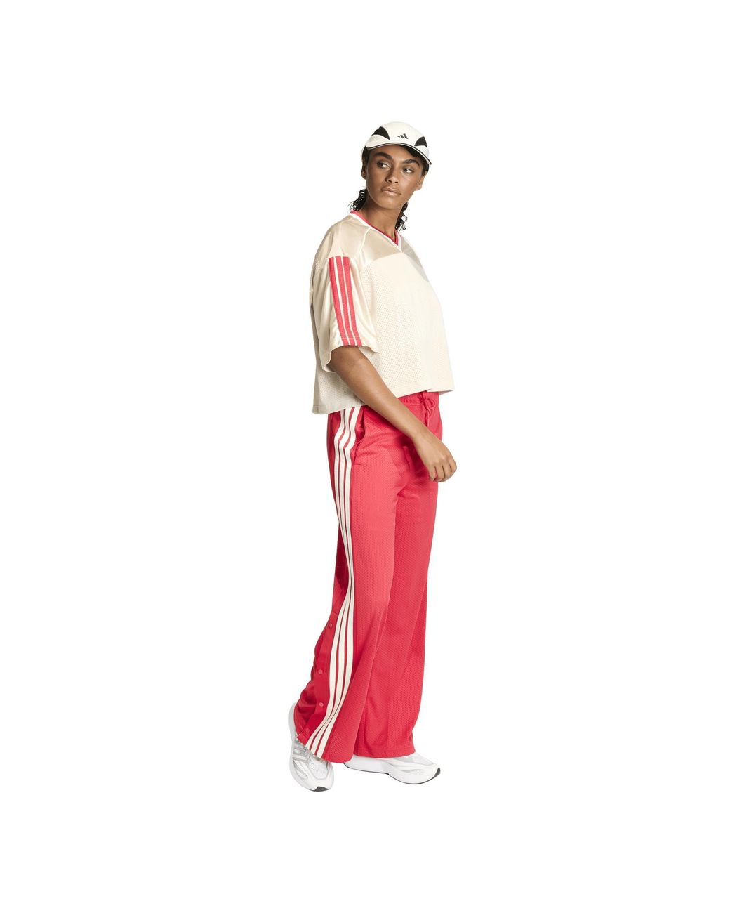Adidas Red Open Hem Woven Tracksuit Joggers