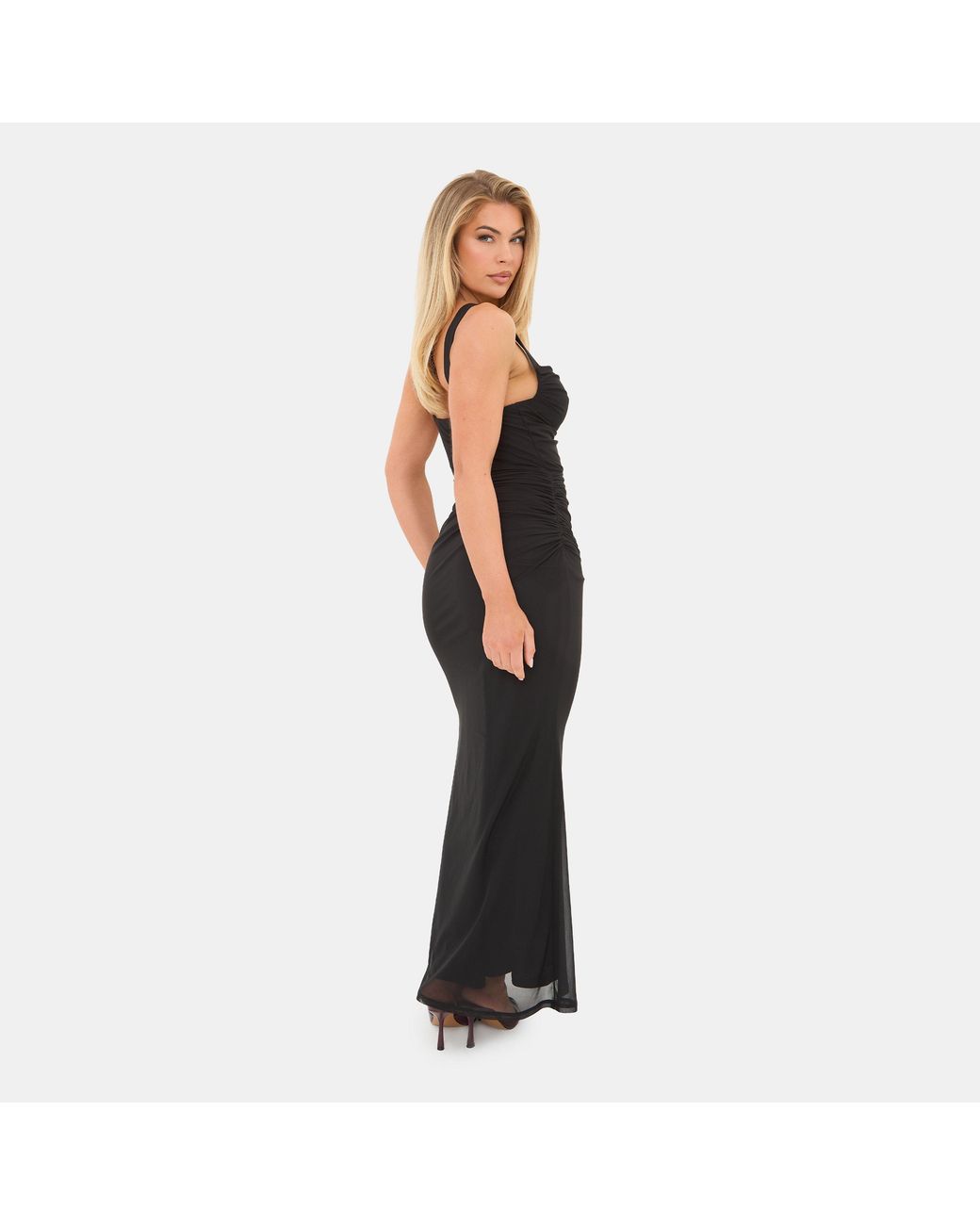 I Saw It First Black Mesh Maxi Dress