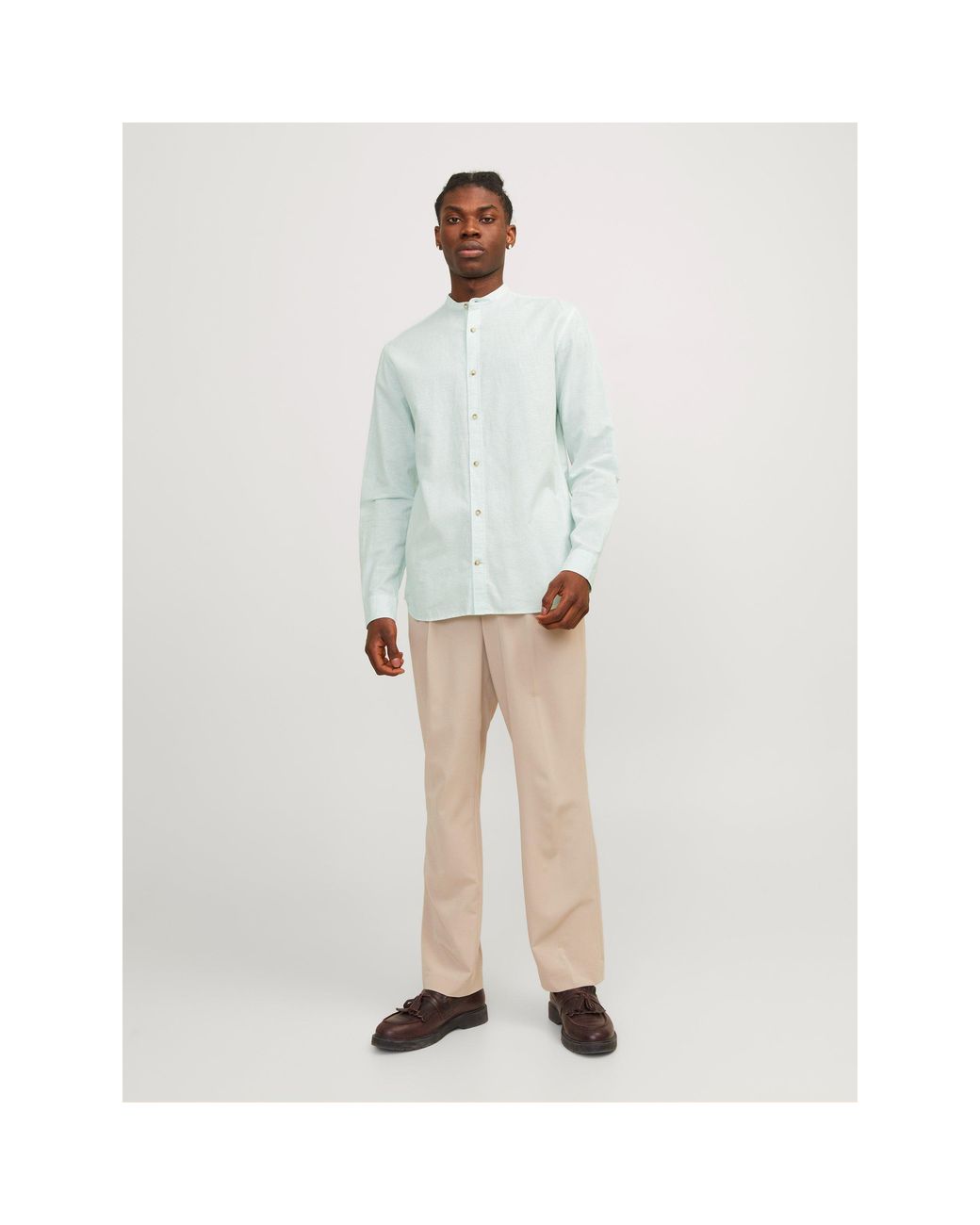 Jack & Jones White Long Sleeve Buttoned Linen Shirt