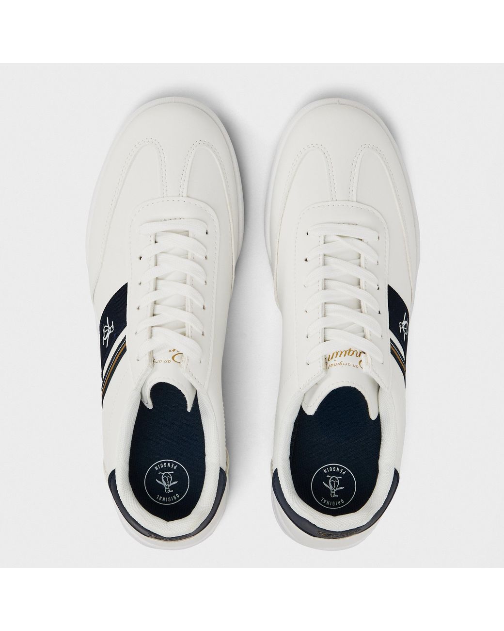 Original Penguin White Gaz Court Trainers for men