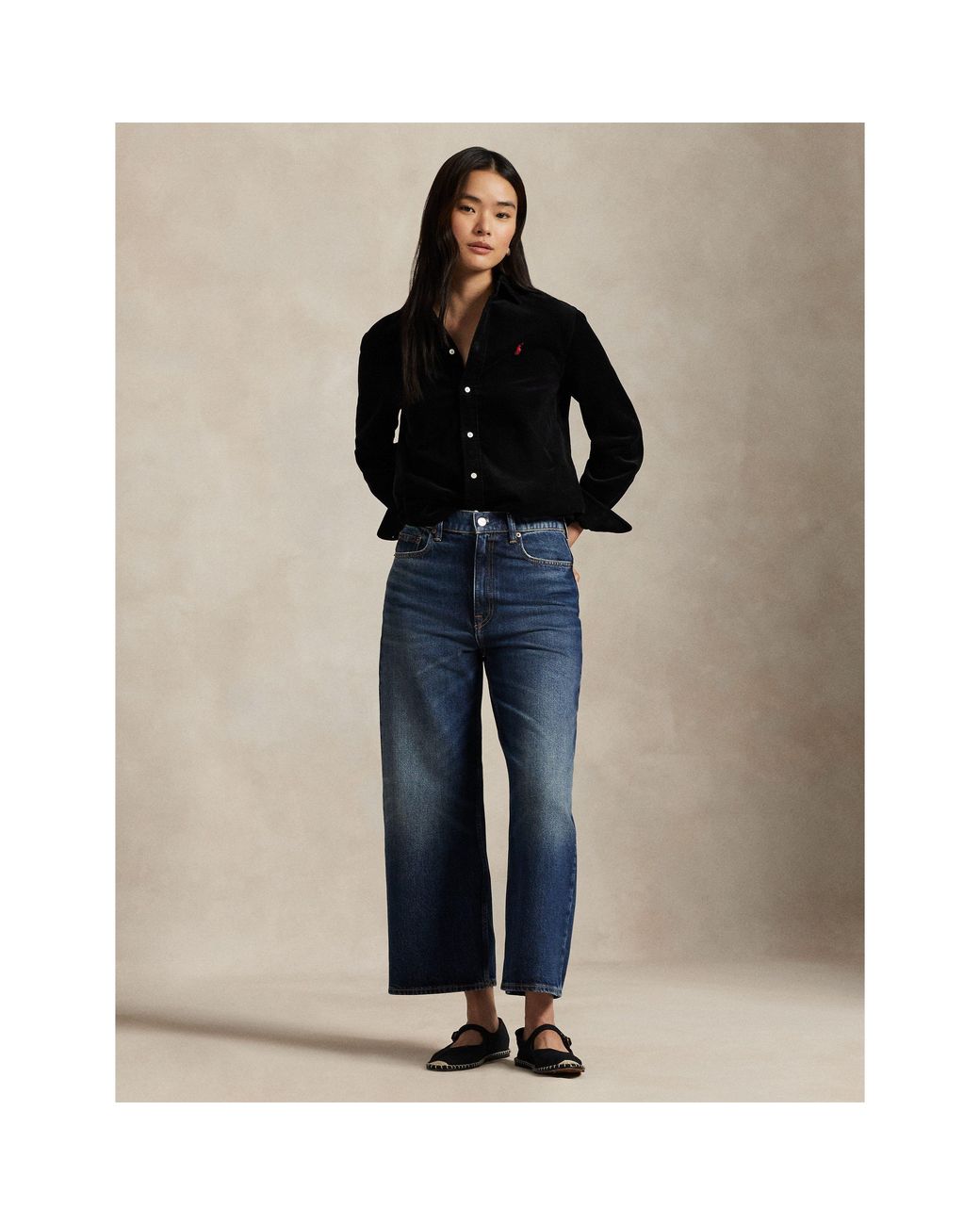 Polo Ralph Lauren Black Cord Long-Sleeve Plain Shirt