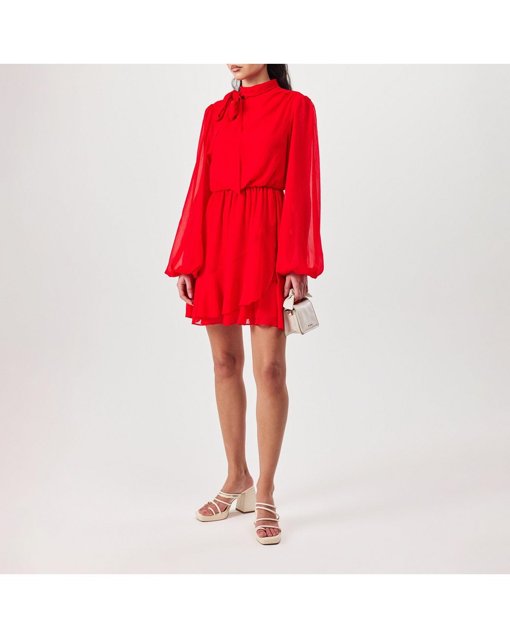 Ted Baker Red Zebrina Neck Tie Shift Dress