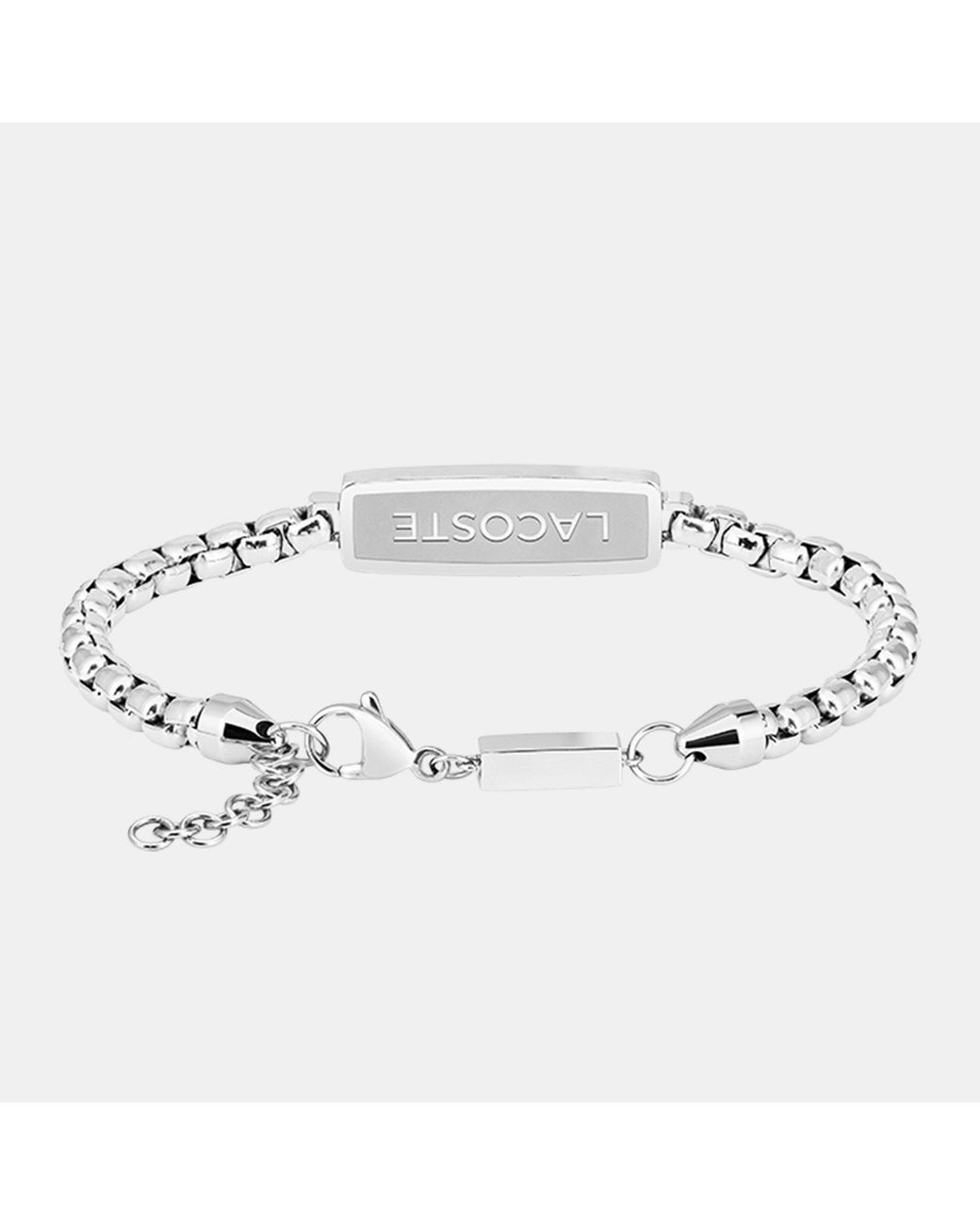 Lacoste Metallic District Stainless Steel Reversible Pendant Bracelet for men