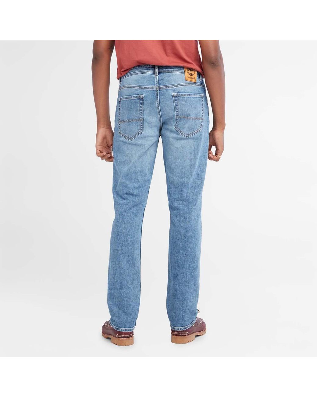 Timberland Blue Sandown Stretch 5 Pocket Slim-Fit Jeans for men