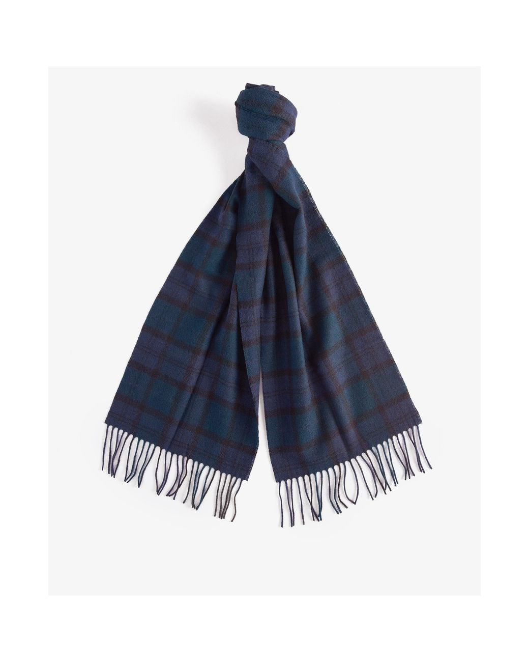 Barbour Gray Tartan Lambswool Scarf