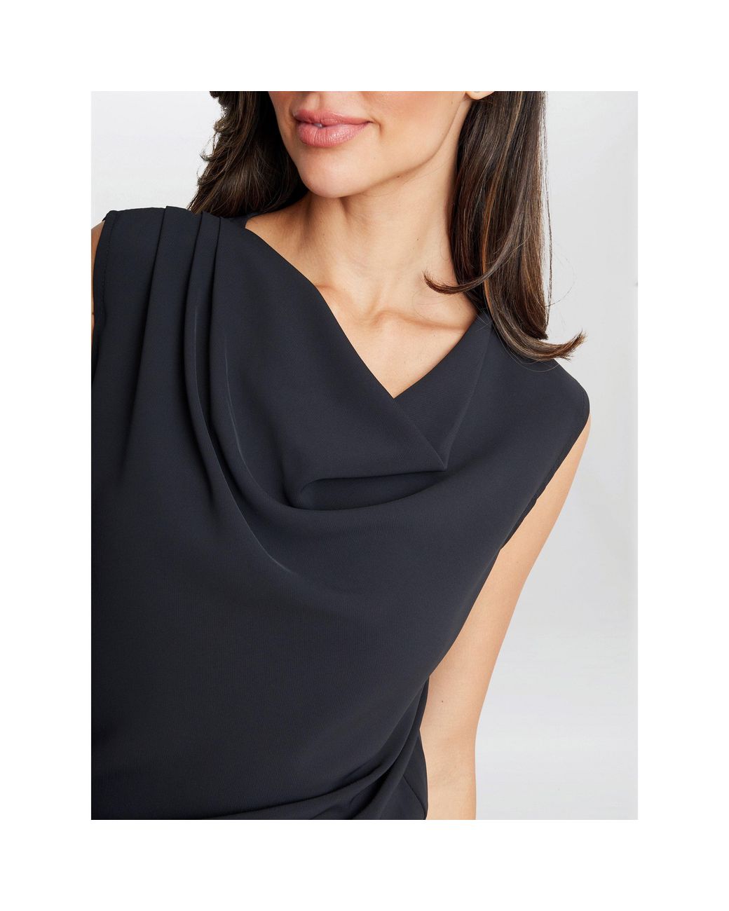 Gina Bacconi Blue Anaya Crepe Jumpsuit