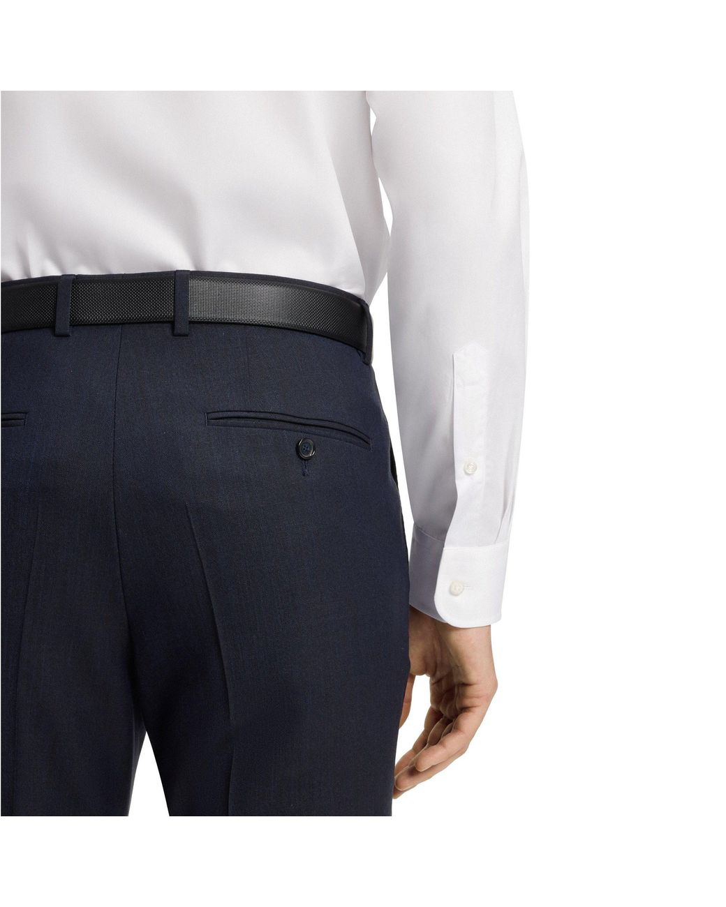 Boss White Cotton Long Sleeve Slim Fit Shirt for men