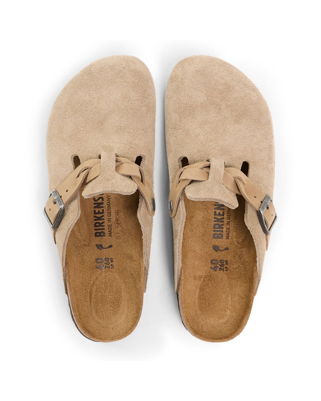 Birkenstock Natural Boston Suede Mules