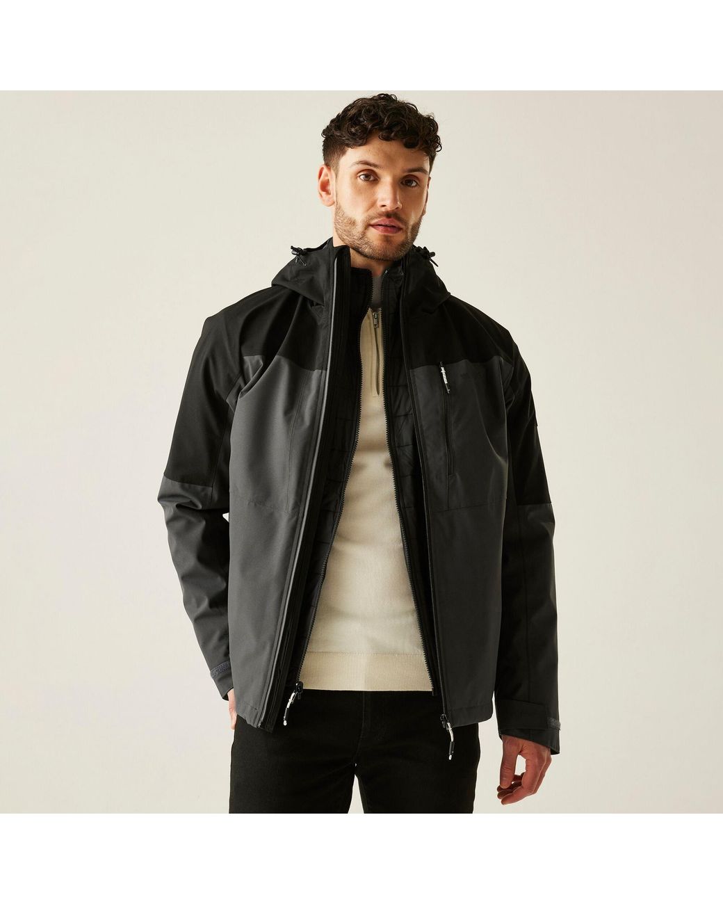 Regatta Black Wentwood Waterproof Thermal 3-In-1 Jacket for men