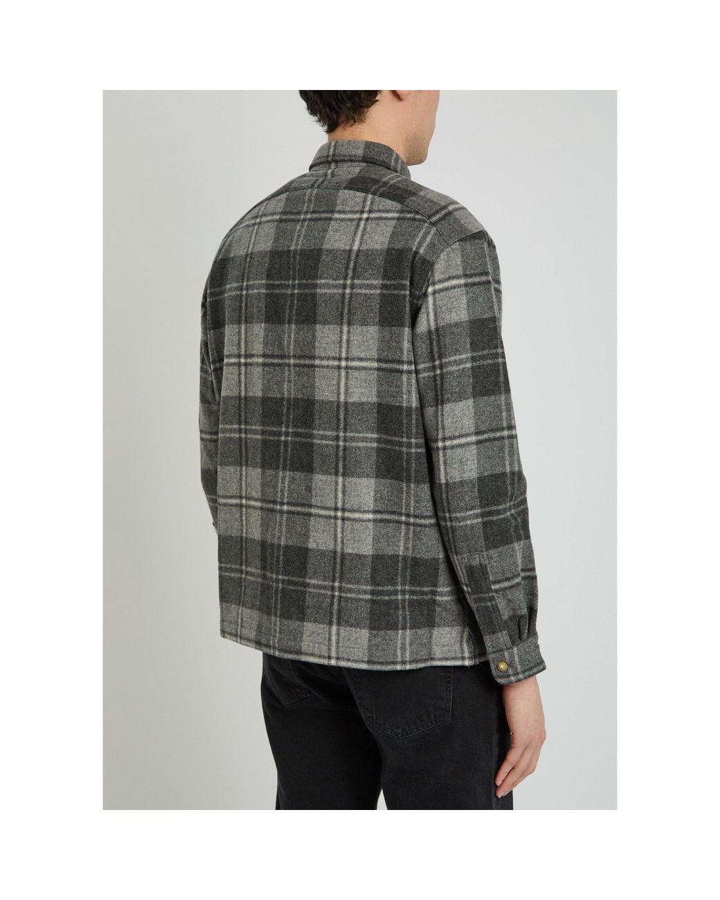 Polo Ralph Lauren Gray Plaid Wool Regular-Fit Overshirt for men