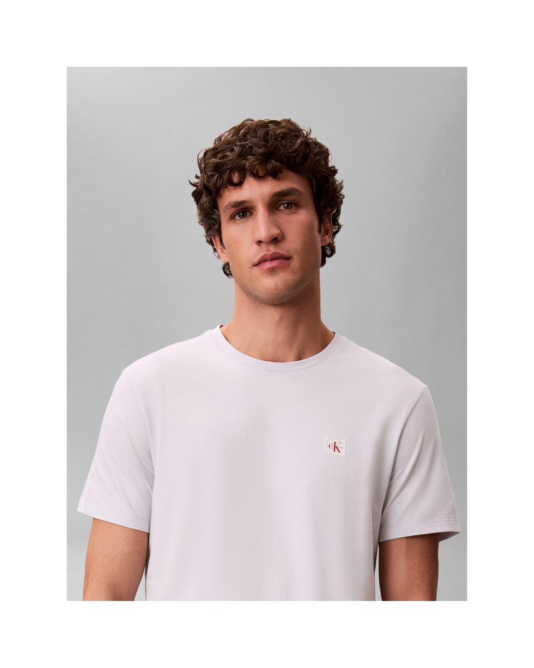 Calvin Klein White Ckj Woven Box Regular Fit T-Shirt for men