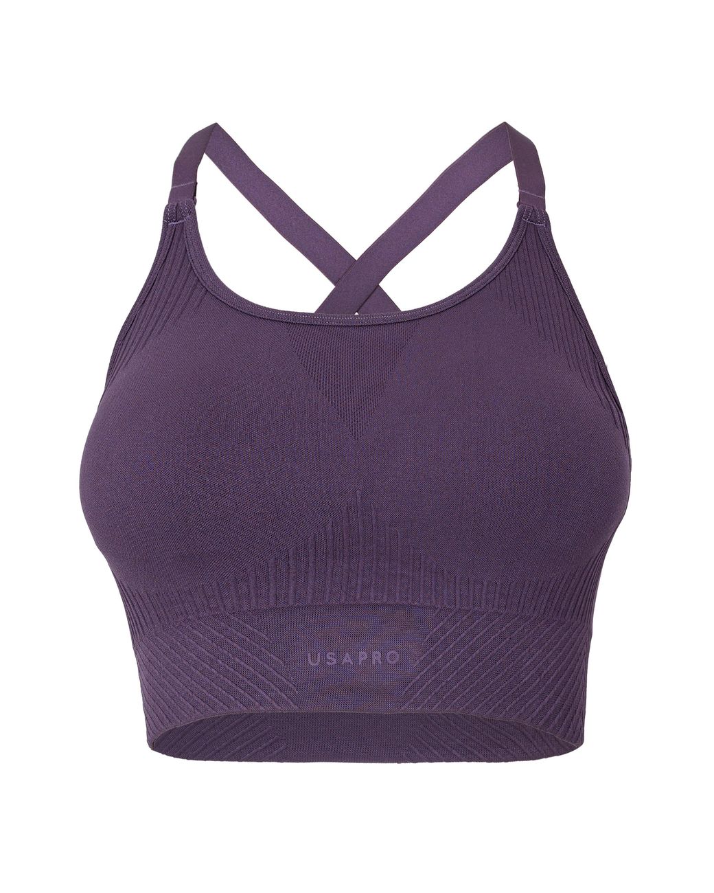 Usa Pro Purple Seamless Adjustable Sports Bra
