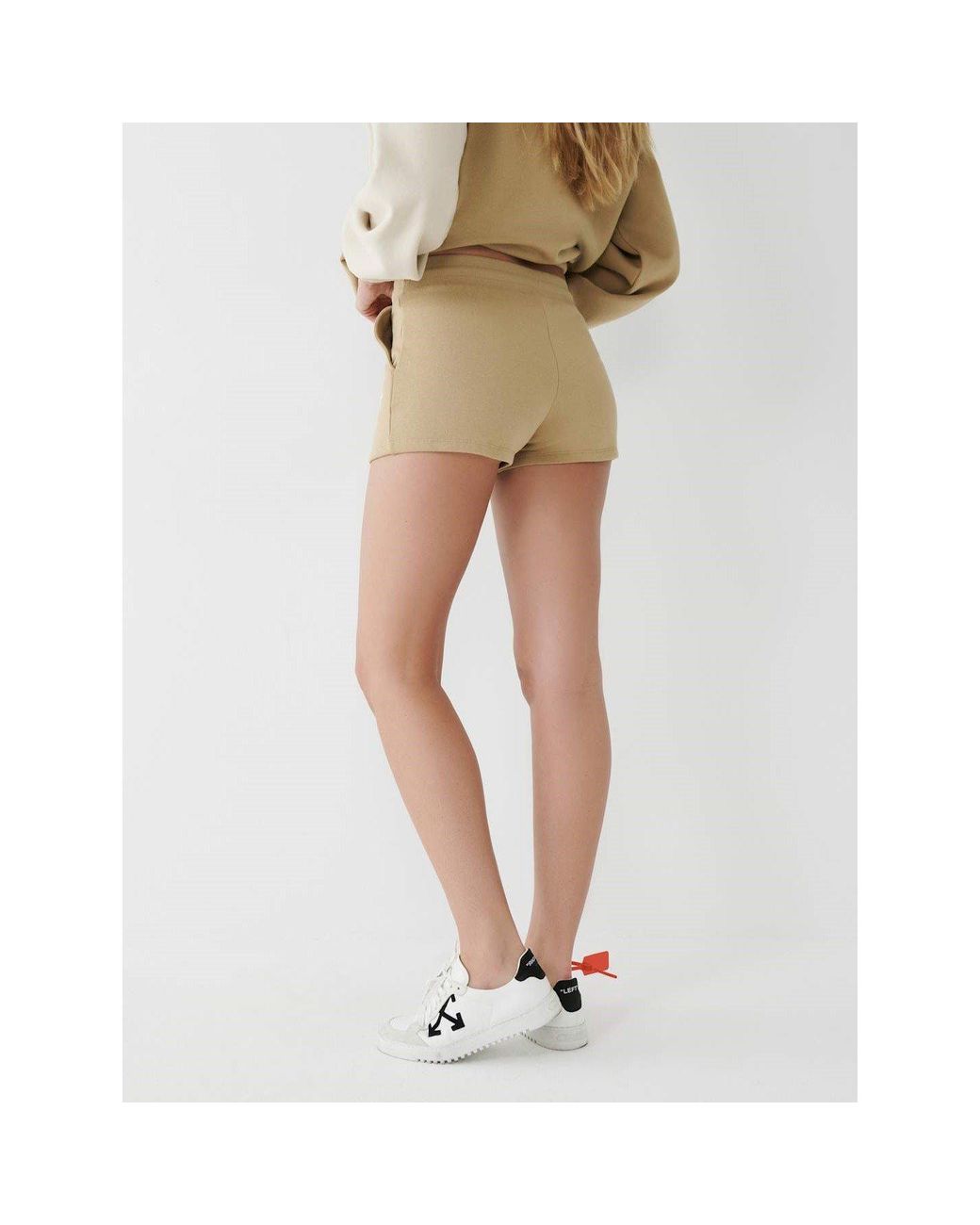 True Religion Natural Fleece Lounge Jogger Shorts