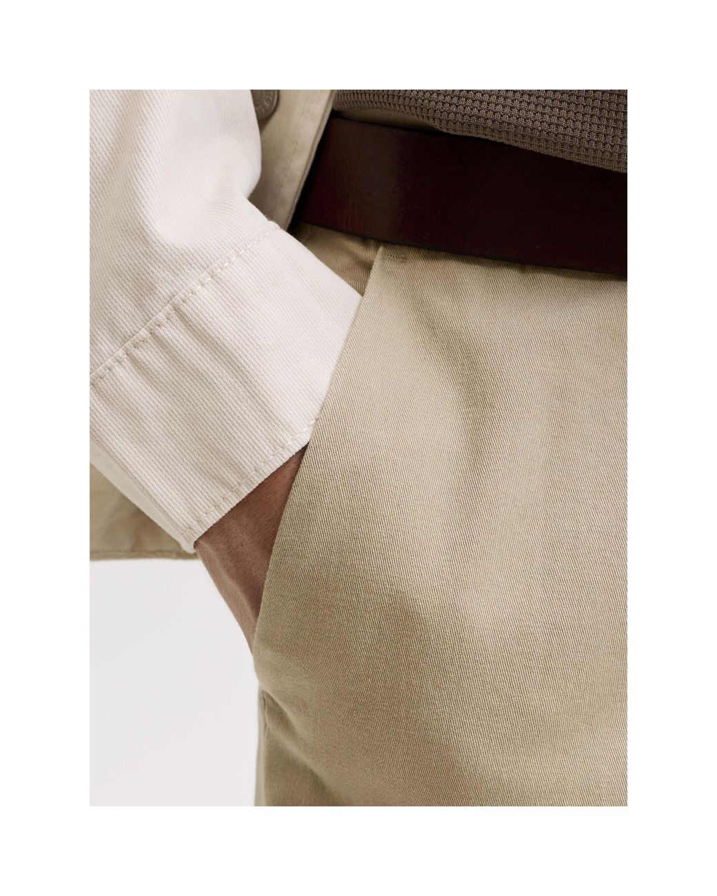 Jack & Jones Natural Kane Dave Cotton Relaxed-Fit Chinos for men
