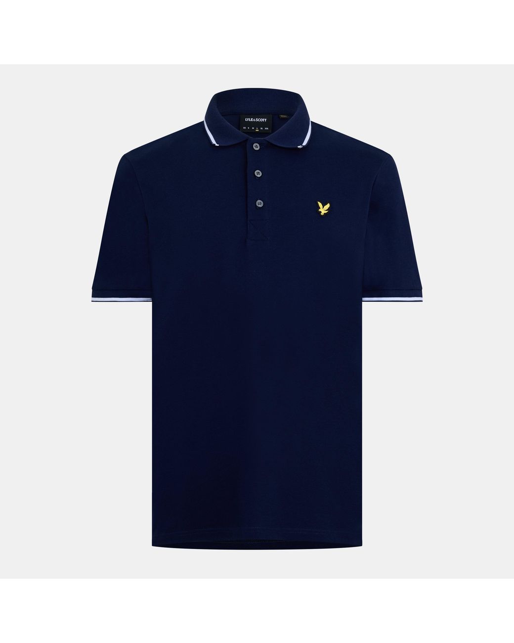 Lyle & Scott Blue Tipped Short Sleeve Polo Shirt for men