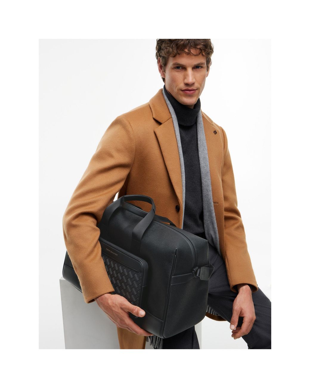 Tommy Hilfiger Black Modern Monogram Holdall for men