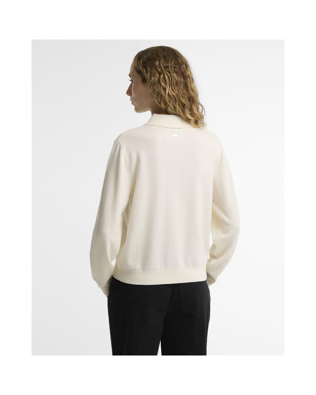 Barbour White Wynn Merino Wool Long-Sleeve Polo Shirt