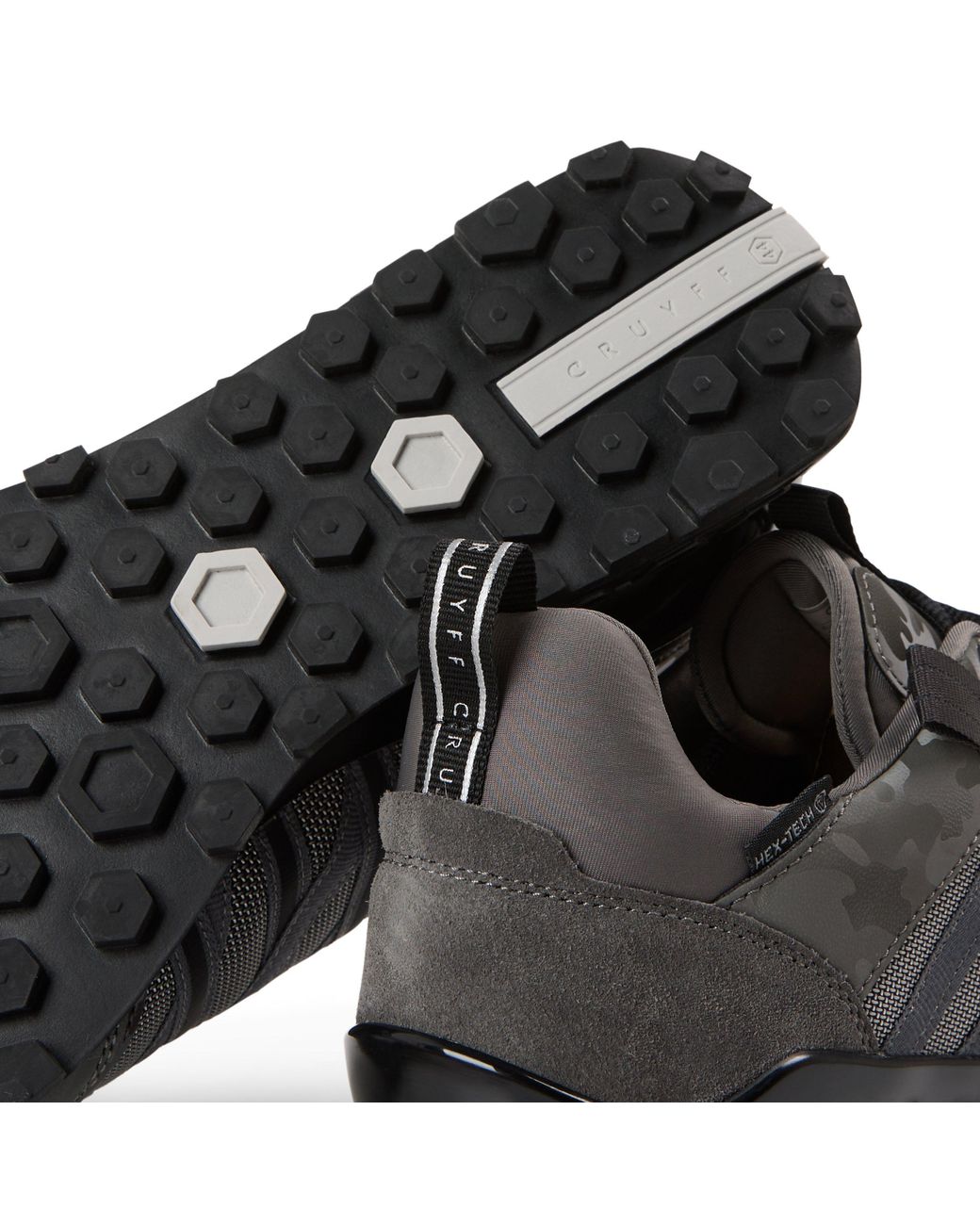 Cruyff Gray Fearia Hex Tech Low-Top Trainers for men