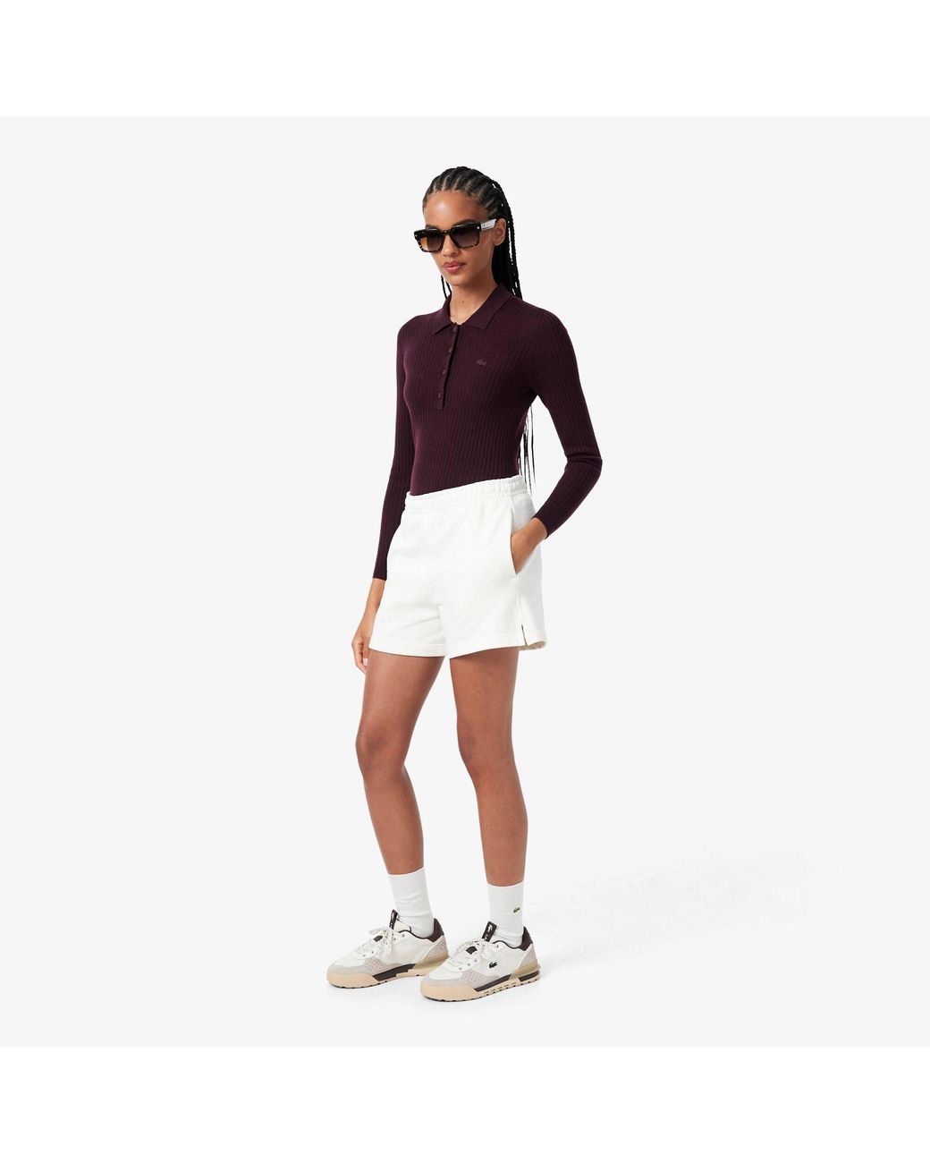 Lacoste White Slam Shot 226 Leather Low-Top Trainers