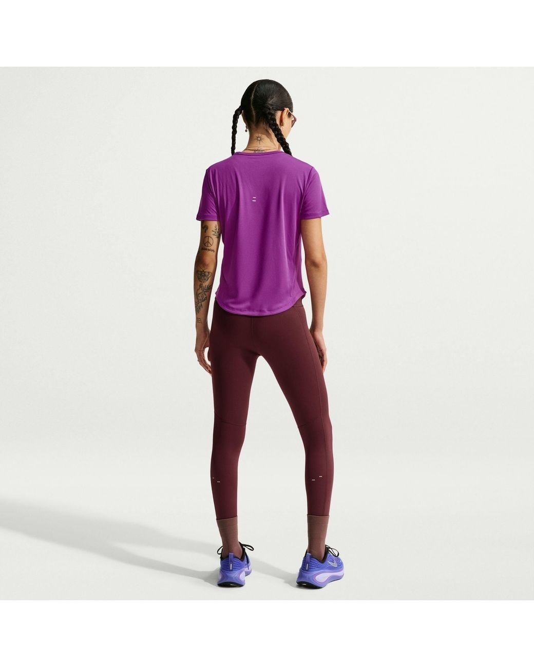 Nike Purple Tempo Dri-Fit Short-Sleeve Running Top