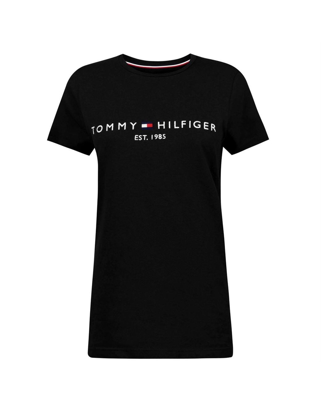 Tommy Hilfiger Black Logo Crew Neck T Shirt for men