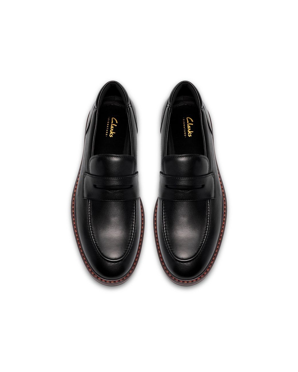 Clarks Black Aldwin Step Leather Loafers for men