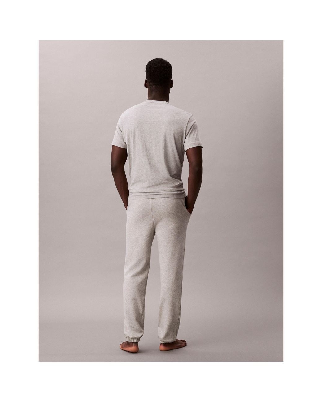 Calvin Klein Gray Logo Cotton Joggers for men