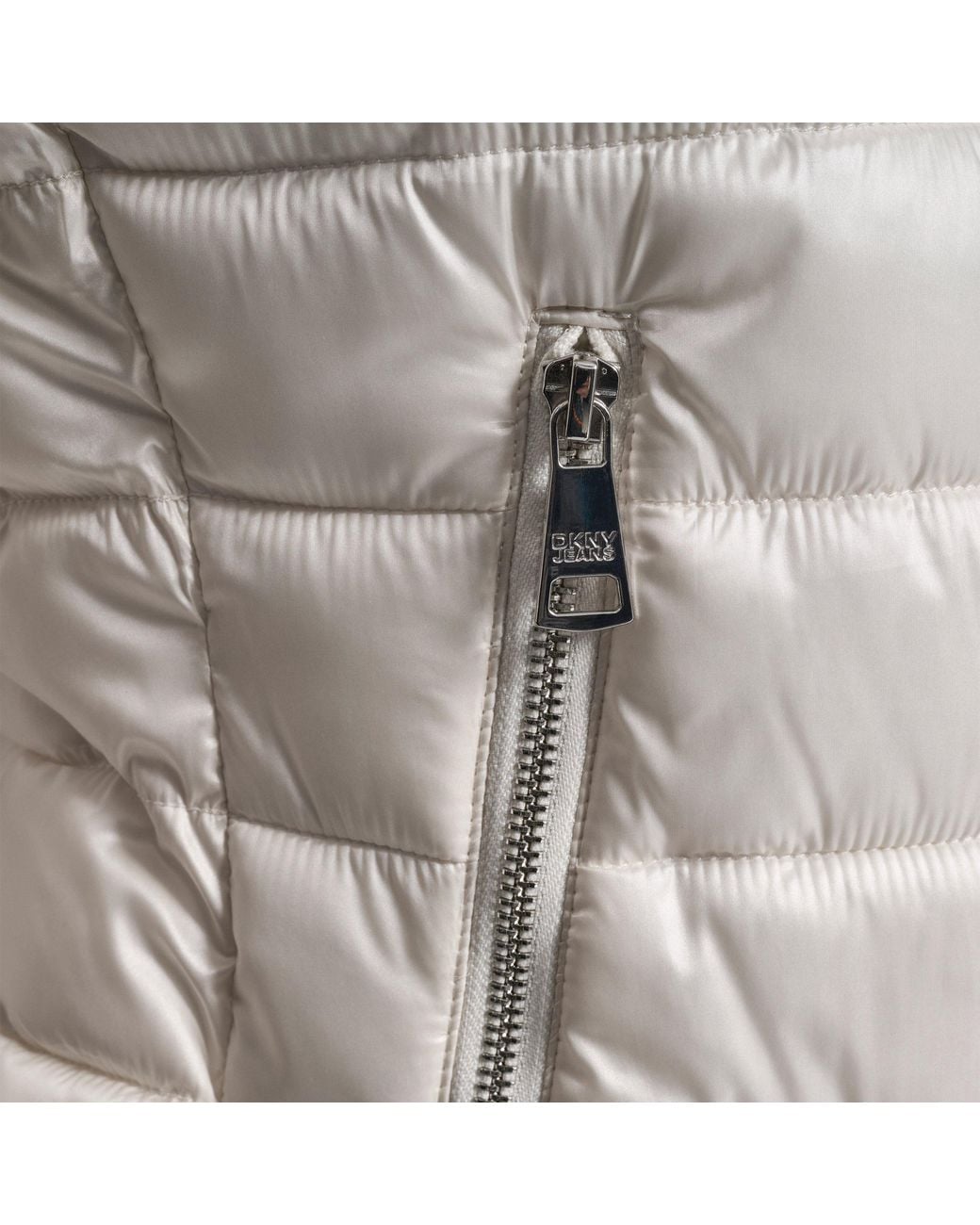 DKNY Gray Jeans Moto Style Light Weight Puffer Jacket