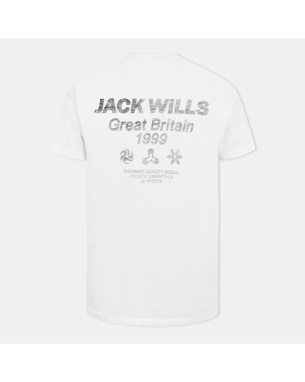 Jack Wills White Jw Reverse Print Regular Fit T-Shirt for men