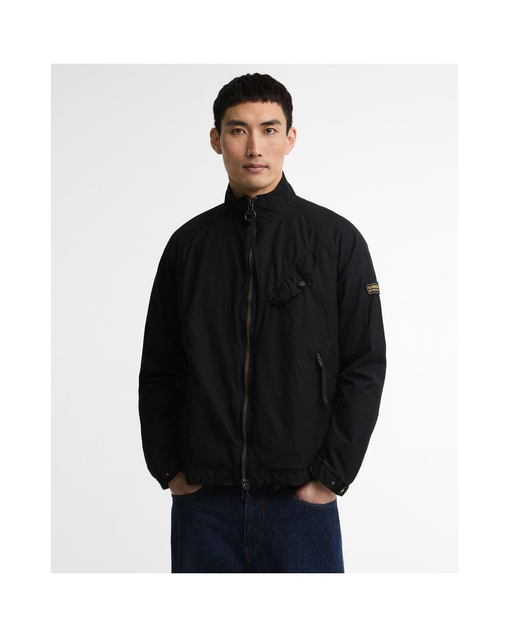 Barbour Black Club Blouson Full-Zip Wax Jacket for men