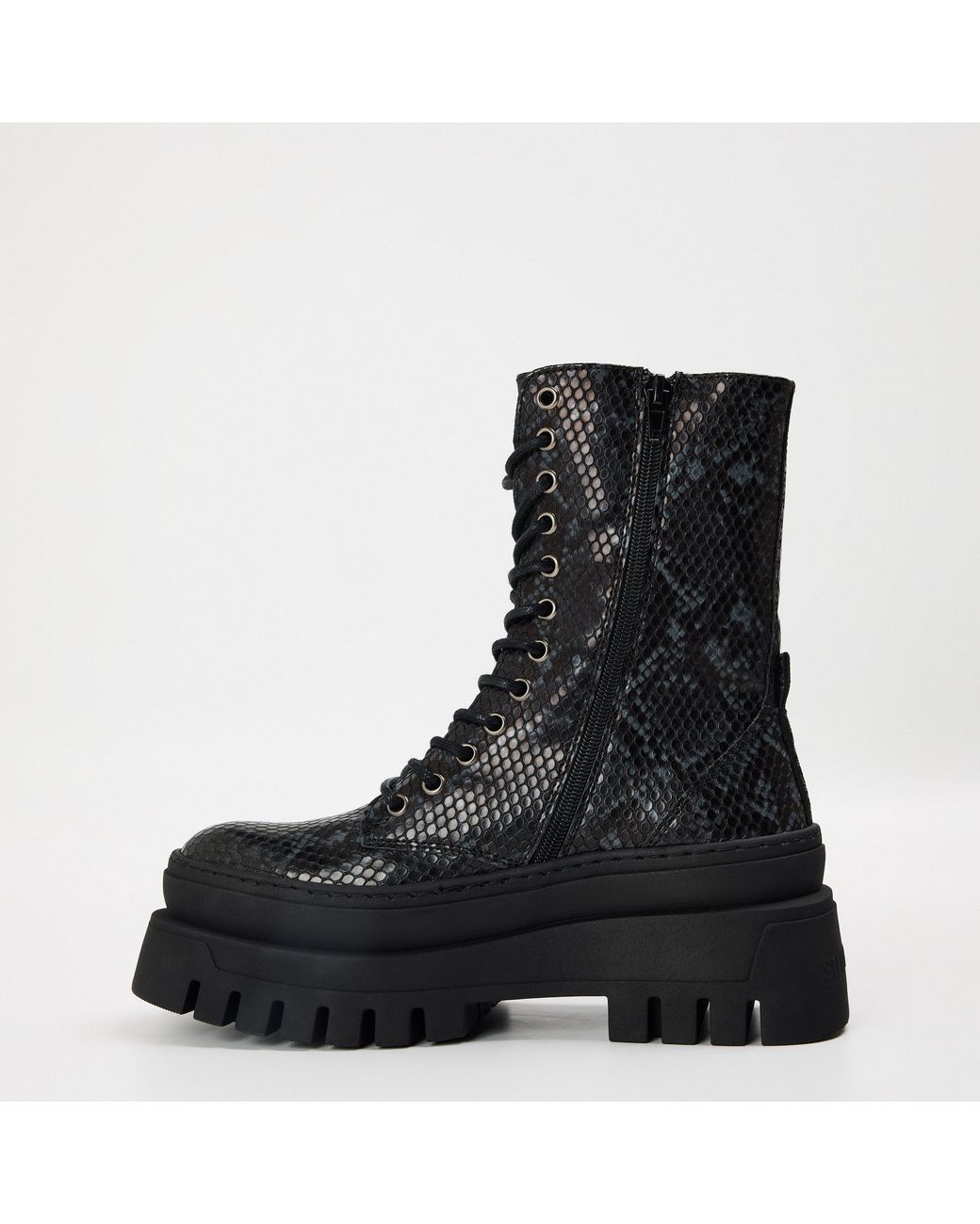 Steve Madden Black Coast Snake Patterned Platform Boots