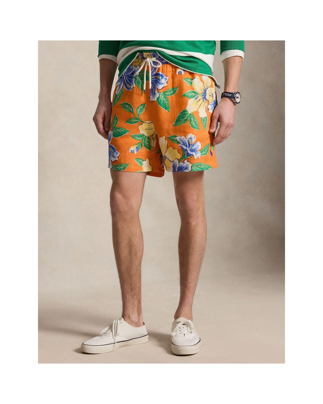 Polo Ralph Lauren Blue Hibiscus Print Swim Shorts for men