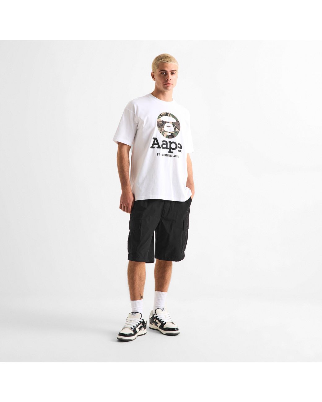 Aape Black Now Cargo Short Sn63 for men