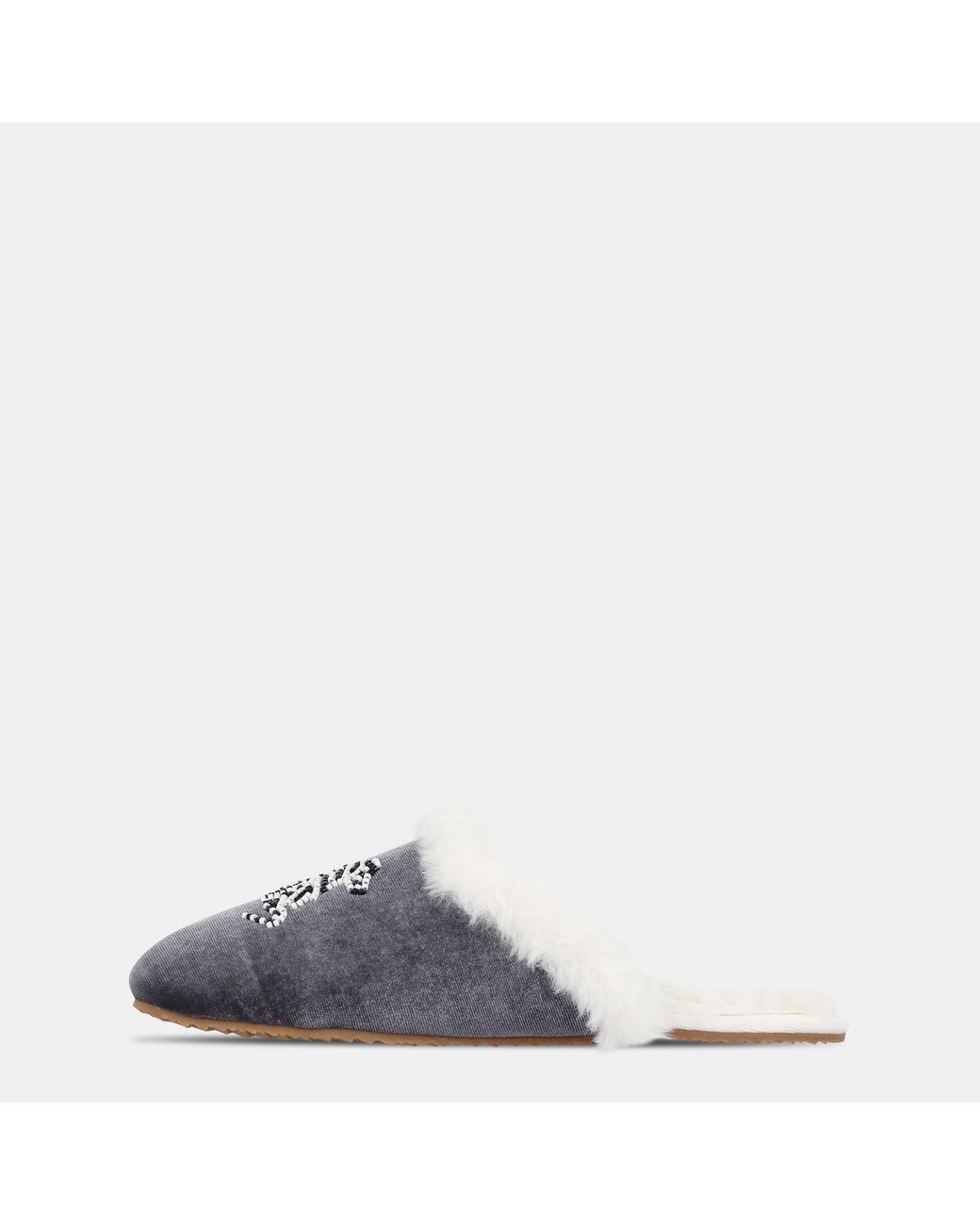 Biba Blue Embroidered Mule Slippers