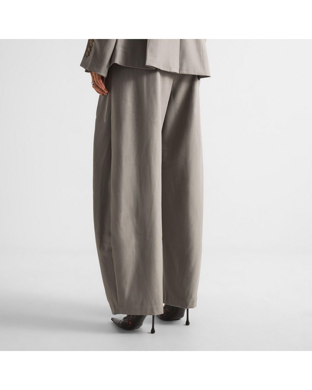 The Couture Club Gray Couture Pleat Trs Ld64