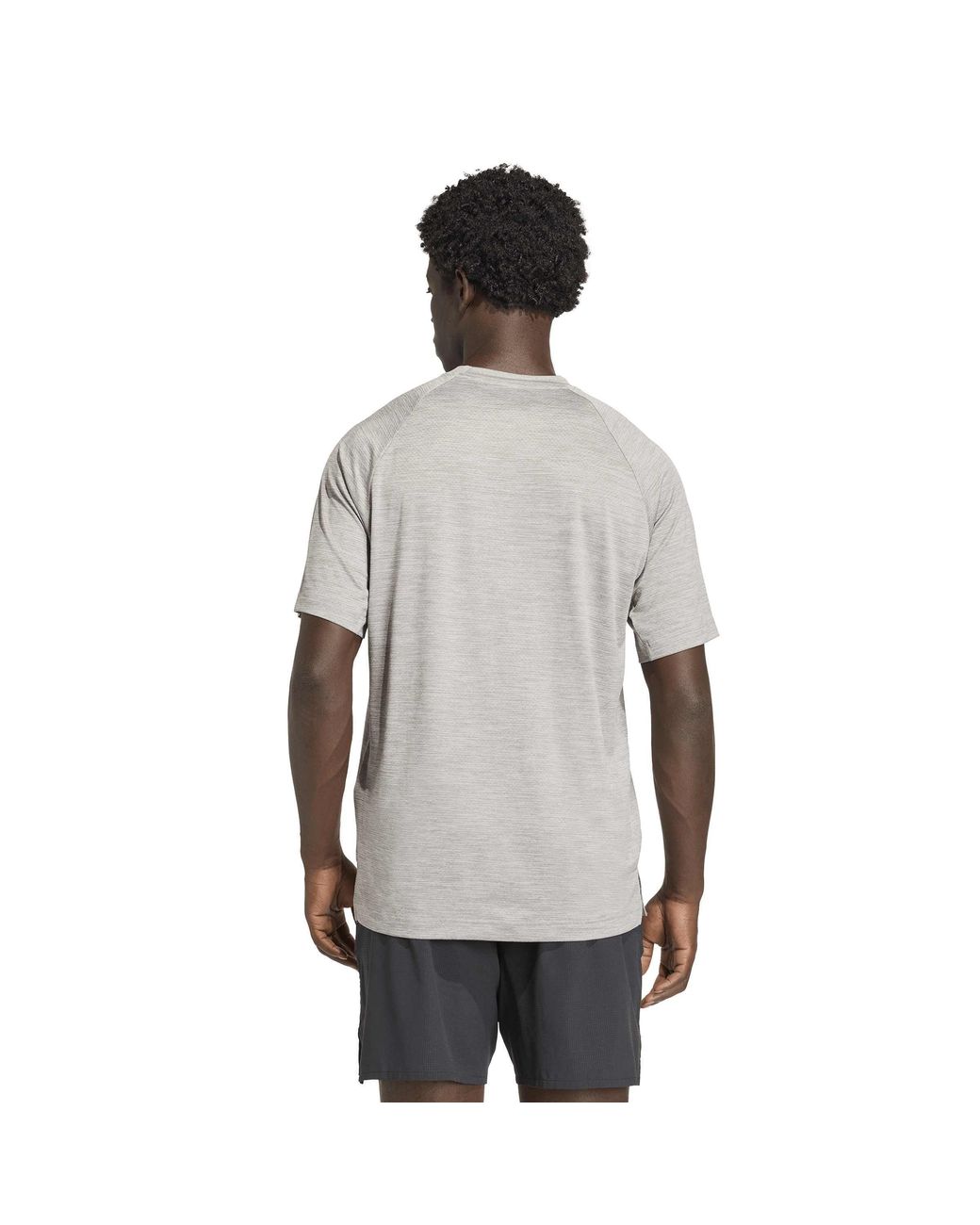 Adidas Gray Tech Essentials Short-Sleeve Crew-Neck T-Shirt for men