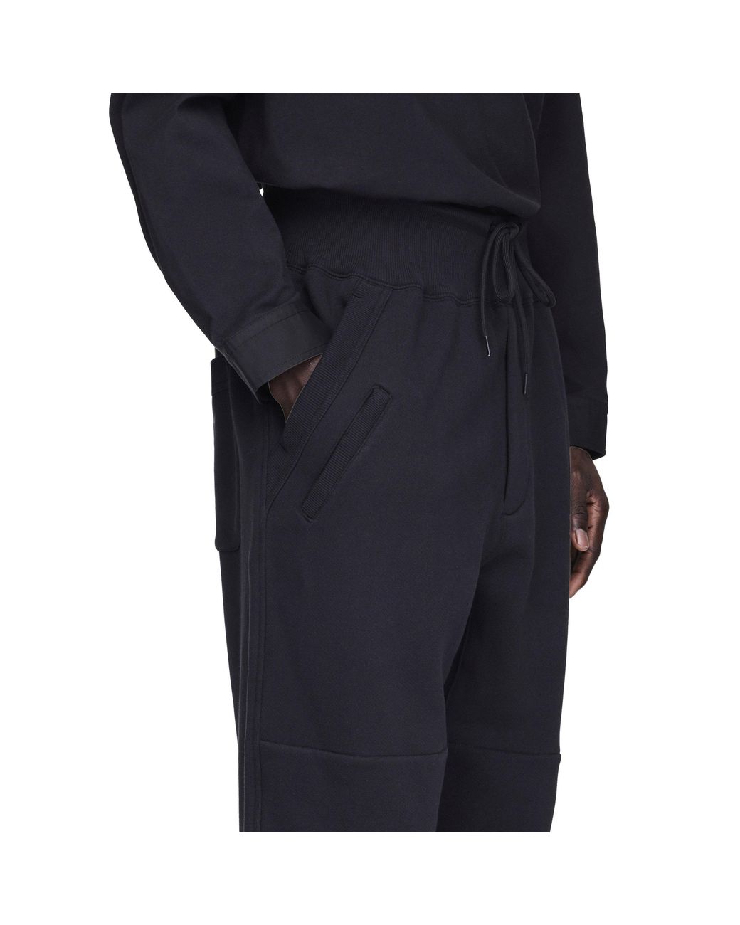 Y-3 Black Open Hem Woven Tracksuit Joggers for men