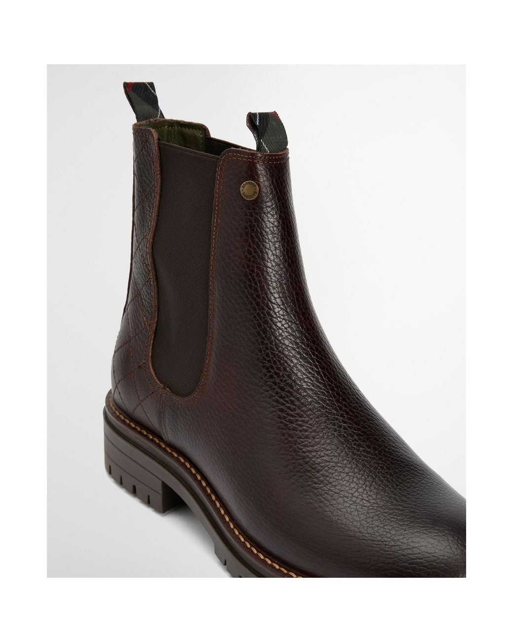 Barbour Brown Quilted Leather Chelsea Boots