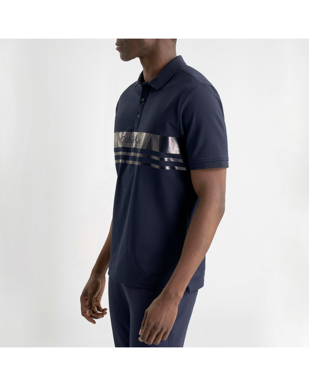 Calvin Klein Blue Short Sleeve Performance Polo Shirt for men