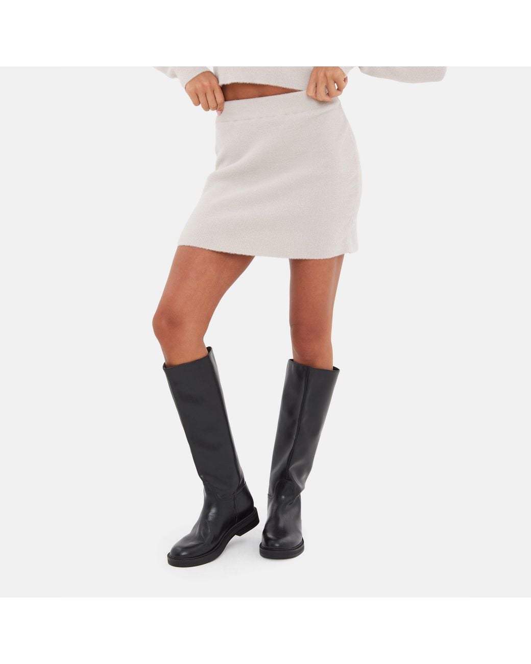 I Saw It First White Knitted Mini Skirt