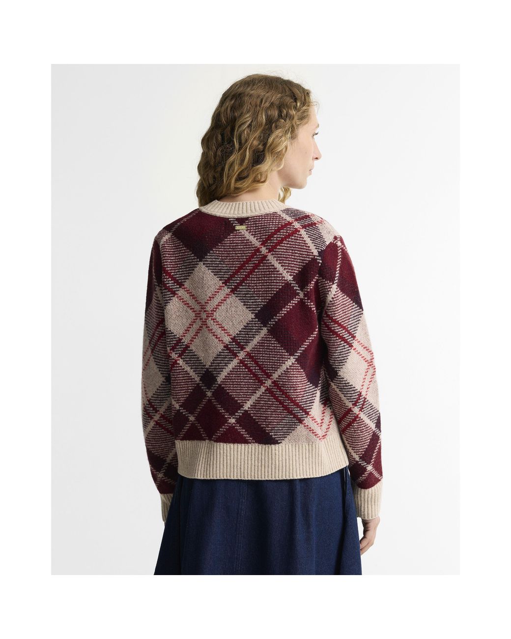 Barbour Purple Stevie Modern Heritage Wool Slim-Fit Crew-Neck Jumper