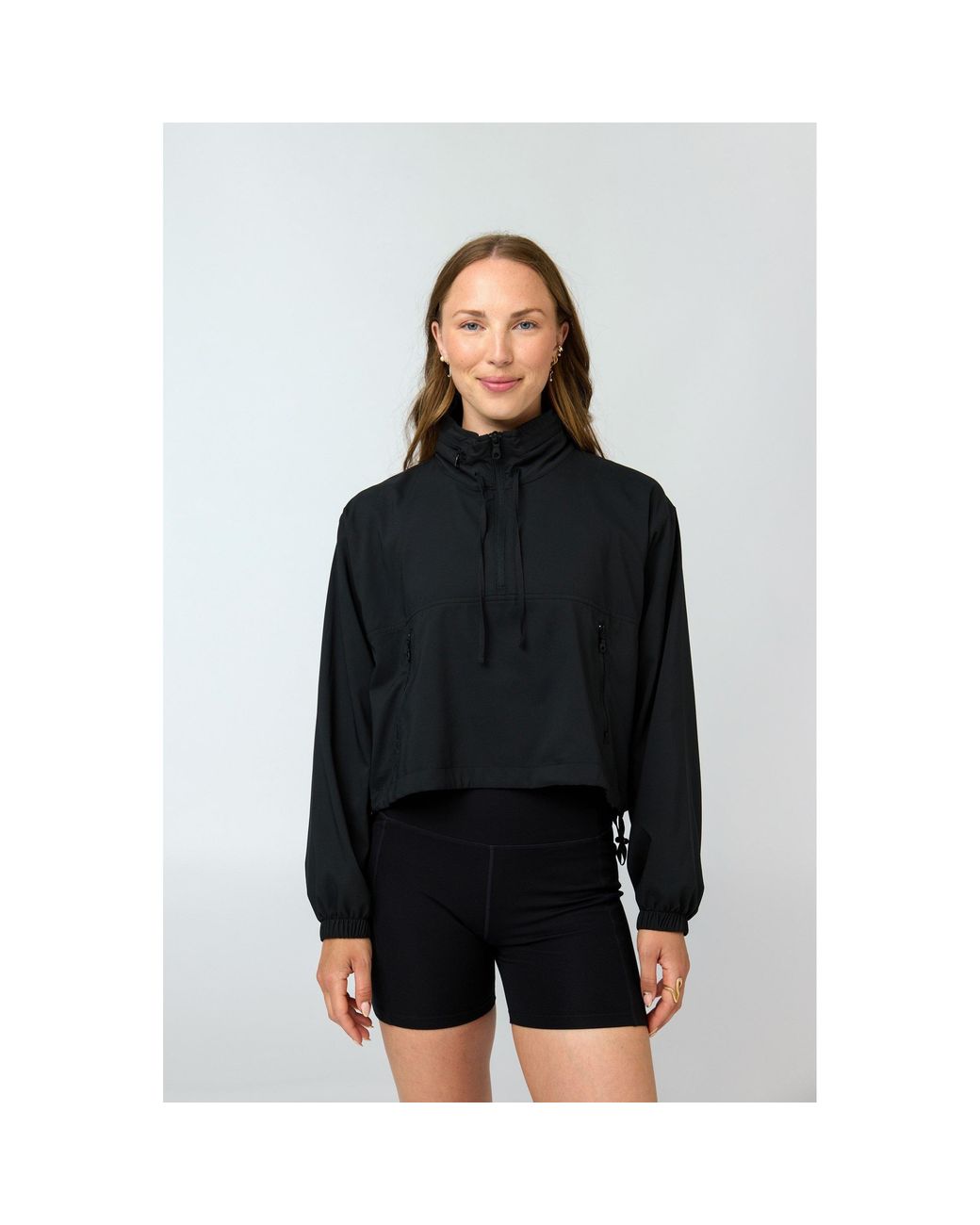 GIRLFRIEND COLLECTIVE Black Half Zip Windbreaker