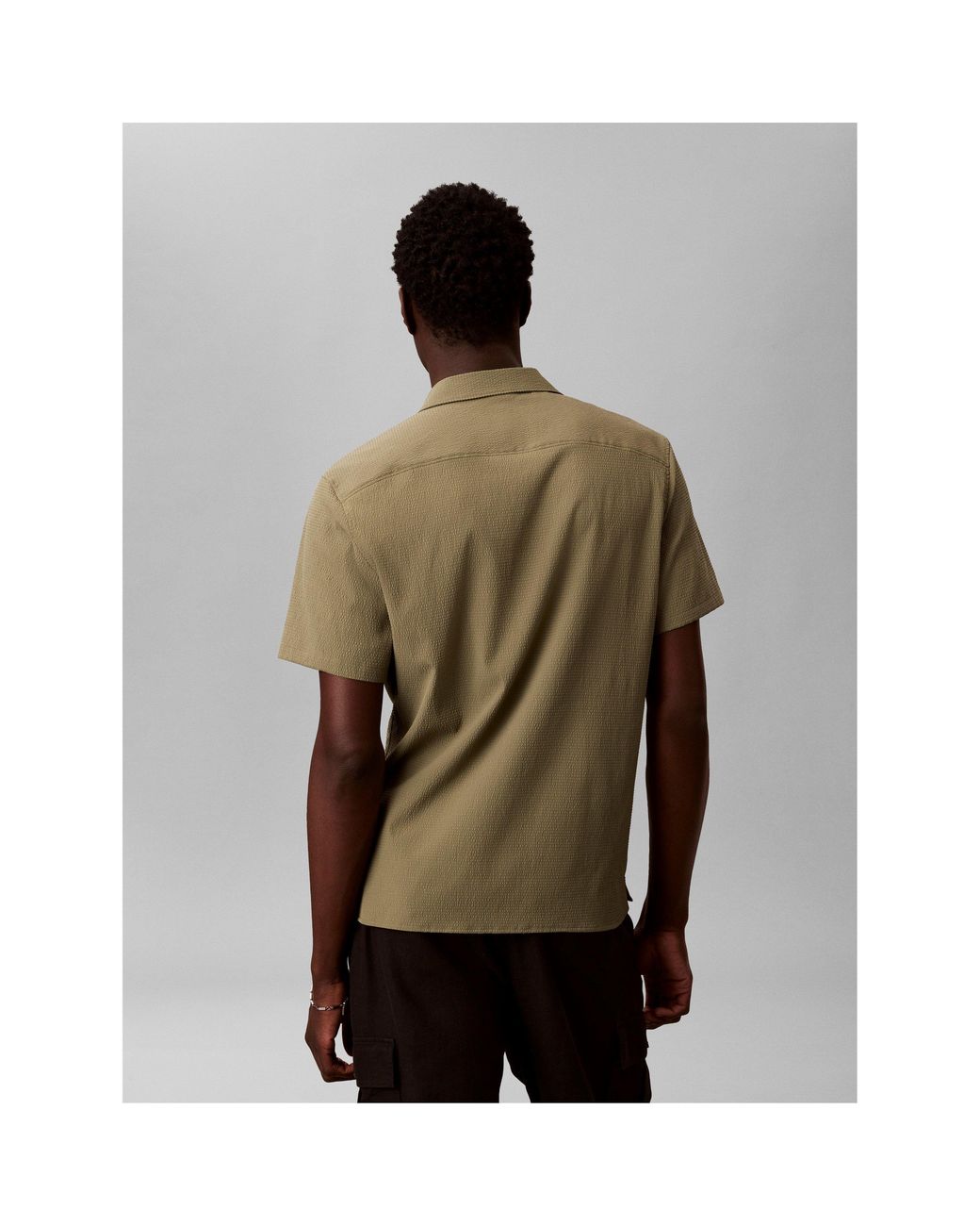 Calvin Klein Green Short Sleeve Plain Shirt for men